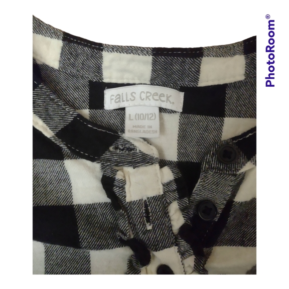 Falls Creek Girl's Flannel Dress Buffalo Check 10/12 - Picture 2 of 2